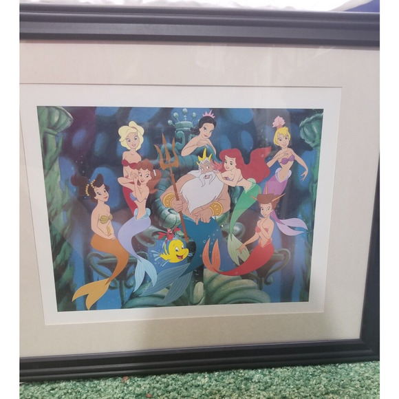 Disney 1998 The Little Mermaid Lithographs Framed 12"X9" Pictures 20"x16" Framed - Picture 4 of 7